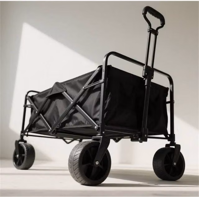 Nordara Folding Pull Along Festival Trolley Cart in Black