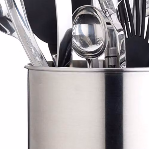 MasterClass Extra Large Stainless Steel Kitchen Utensil Holder, Silver, W/D/H: 18 x 18 x 18 cm – 7