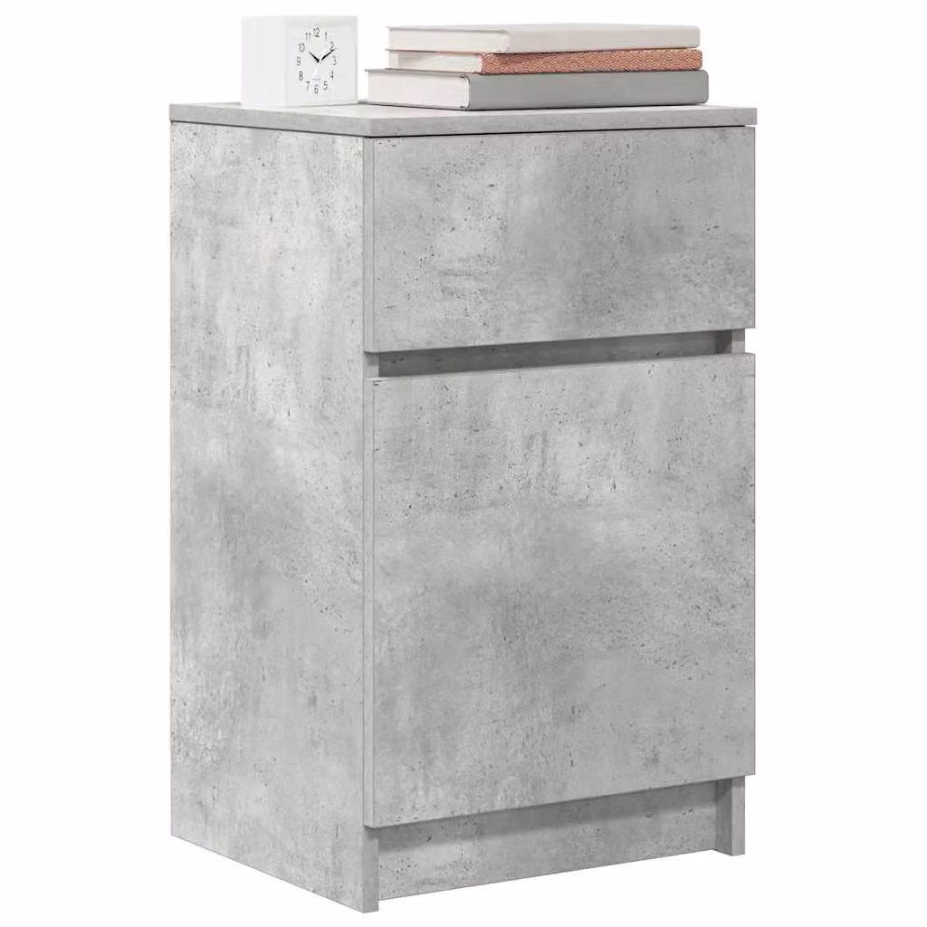 Berkfield Home Set of 2 Bedside Cabinets in Concrete Grey, W/D/H: 39 x 35 x 65 cm – 2