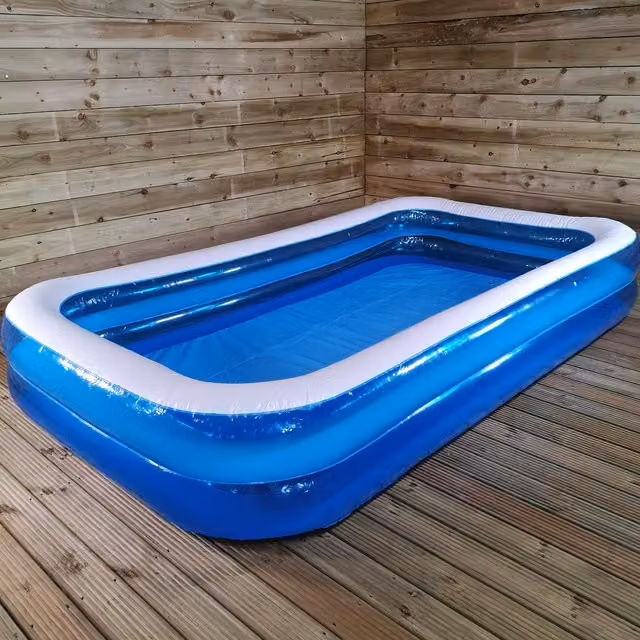 Samuel Alexander Jumbo Family Outdoor Inflatable Rectangular Paddling Pool in Blue