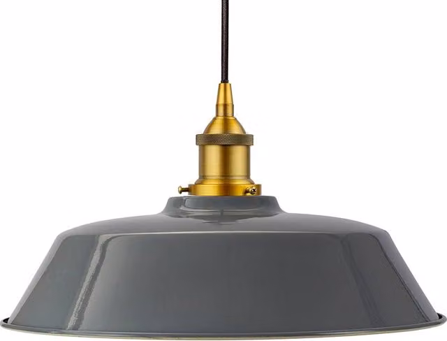 SE Home Chancery Round Pendant Light in French Grey, Gold and Black