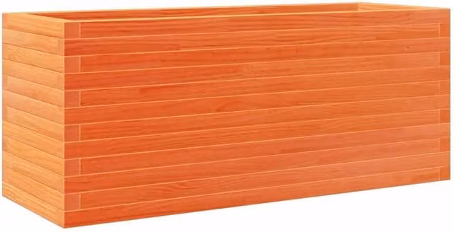 Berkfield Home Garden Planter in Brown Waxed Solid Wood, W/D/H: 110 x 40 x 45.5 cm – 1