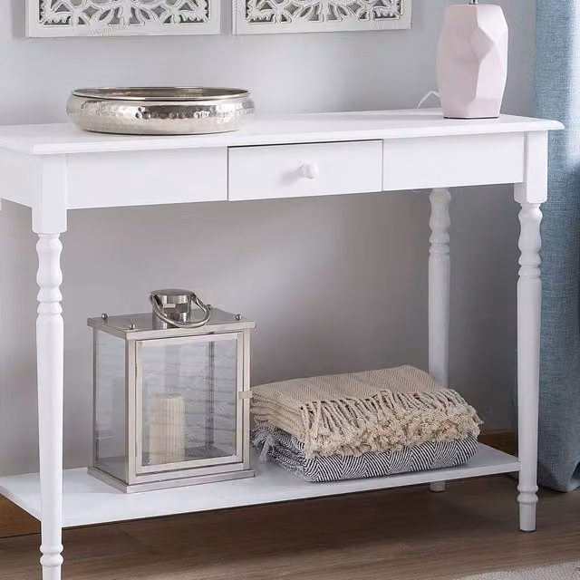 Wyld and Coco White MDF and Pine Wood Console Table – 1