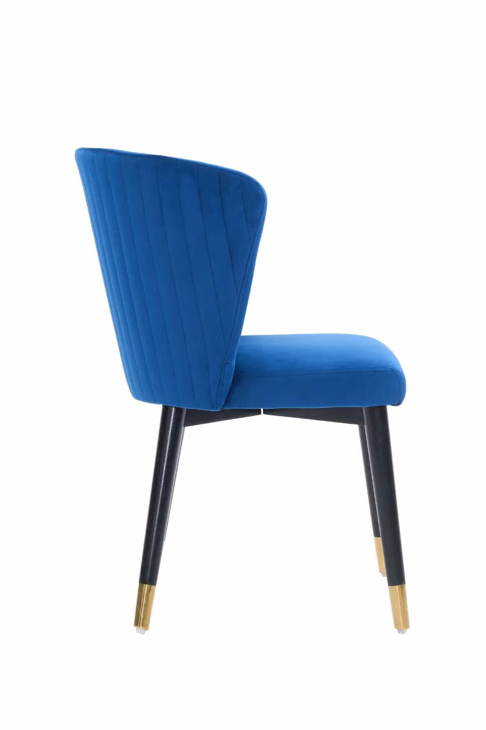 Life Interiors Sofina Modern Velvet Dining Chairs, Set of 2, Blue with Wooden Frame – 3