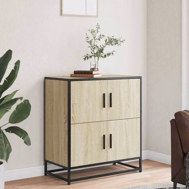 Berkfield Home Industrial Sideboard in Beige, W/D/H: 68 x 35 x 76 cm
