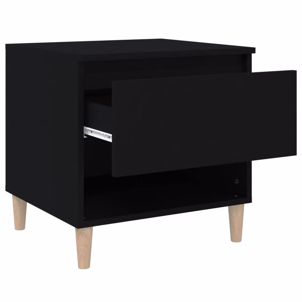 Berkfield Home Elegant Bedside Tables, 2 Piece Set in Black, W/D/H: 50 x 46 x 50 cm – 4