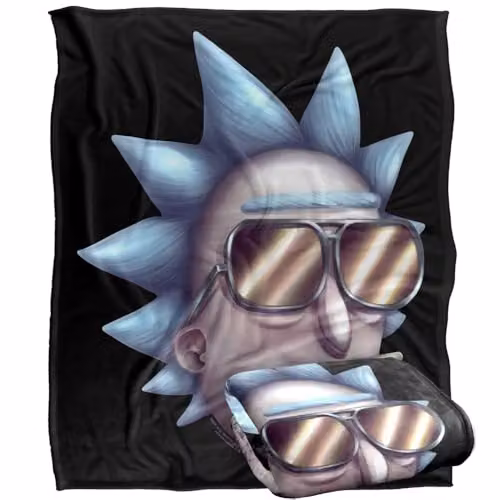 LOGOVISION Rick and Morty Cool Rick Alternate Reality Super Soft Fleece Throw Blanket, Multicolour, W: 152 cm, D: 127 cm