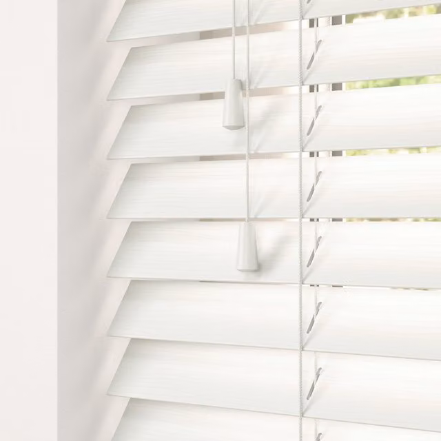 Terrys Alina Fine Grain 50mm Fauxwood Made To Measure Venetian Blinds in White