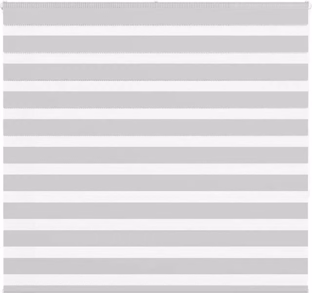 Berkfield Home Zebra Blind in Light Grey, W: 150.9 cm, H: 155 cm, Polyester Fabric