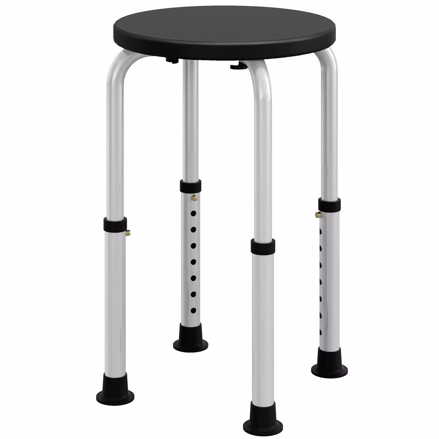HOMCOM Height Adjustable Shower Seat for Elderly and Disabled with Non-Slip Legs, Black – 2