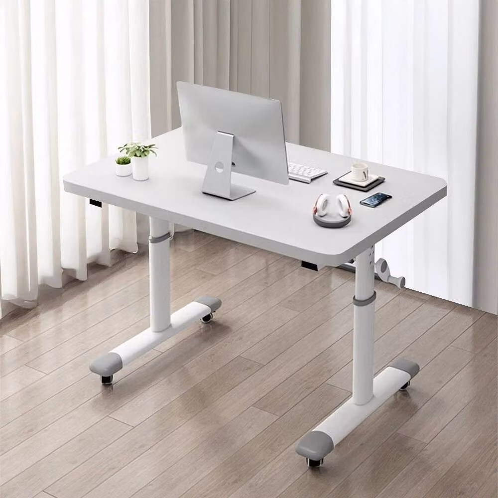 EONLION Height Adjustable Laptop Desk with Castors, White, W: 80 cm, D: 60 cm, H: 80 cm – 3