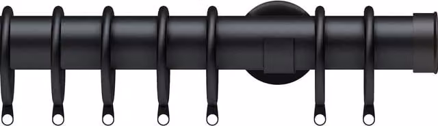 Terrys Metal Curtain Rod End Cap, 35mm, Matt Black