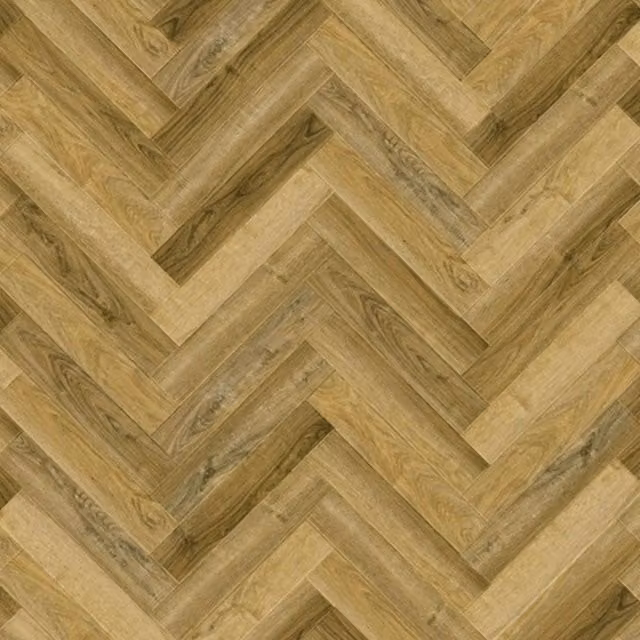 AlvHer Wood Effect Herringbone Luxury Vinyl Tile Glue Down LVT in Light Beige and Grey, 2.5mm