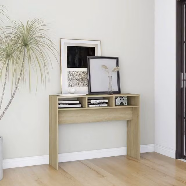 Berkfield Home Sonoma Oak Console Table in Brown, W/D/H: 105 x 30 x 80 cm – 1