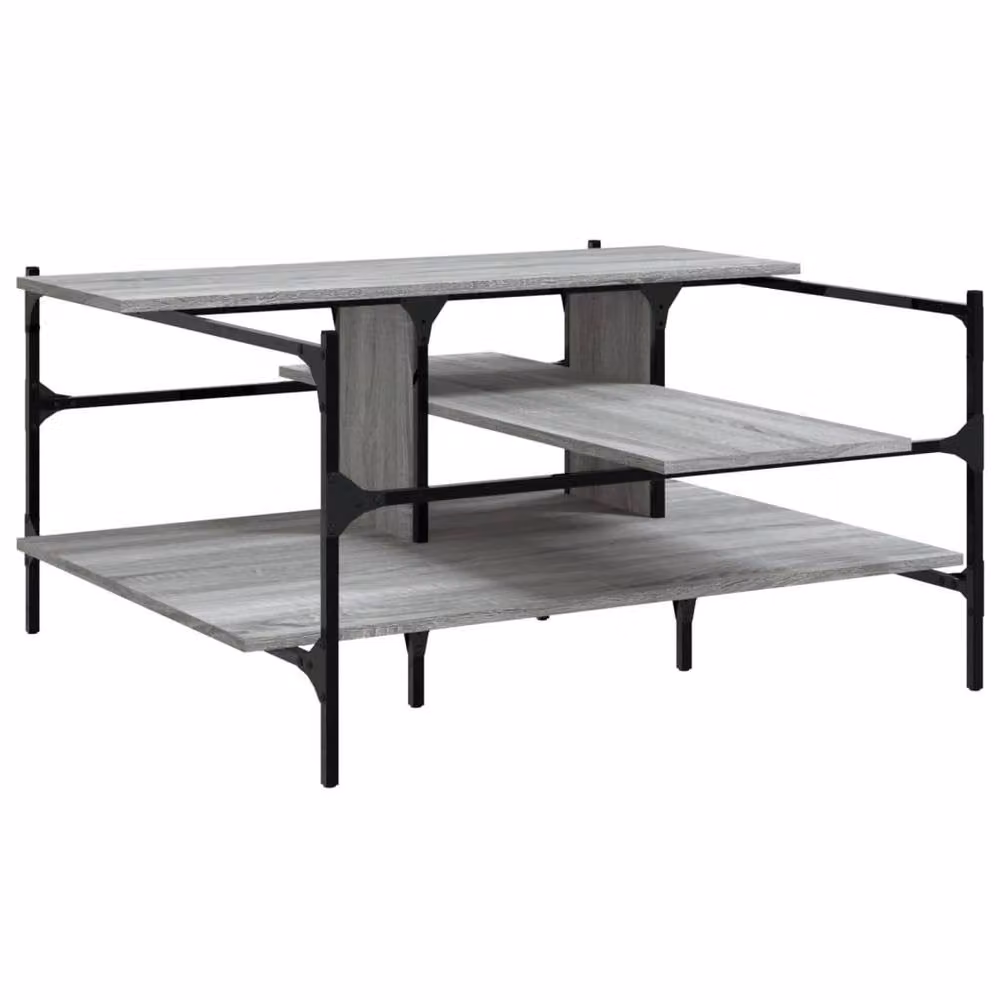 Berkfield Home Decorative Square Coffee Table in Grey Sonoma, W/D/H: 100 x 100 x 48.5 cm – 2
