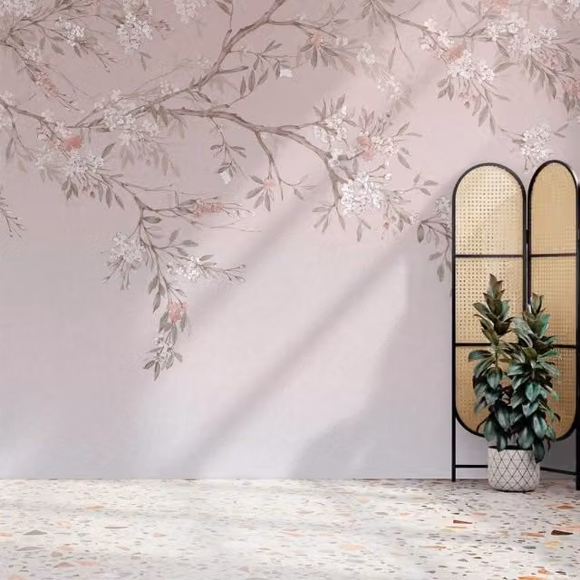 Superfresco Easy Blossom Trail Pink Floral Mural, W: 300 cm, H: 280 cm