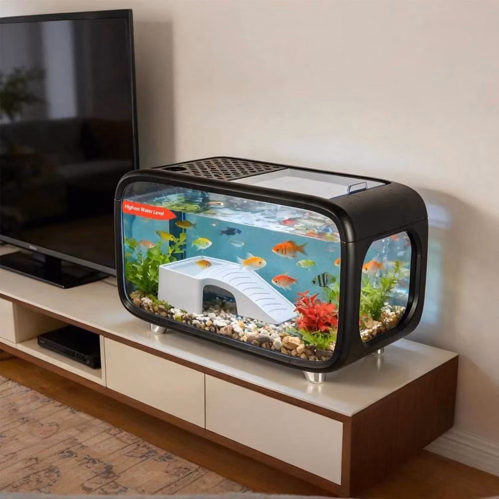 PAWNORA Compact Betta Fish Tank Kit Transparent Desktop Aquarium, Width: 40 cm, Depth: 40 cm – 5