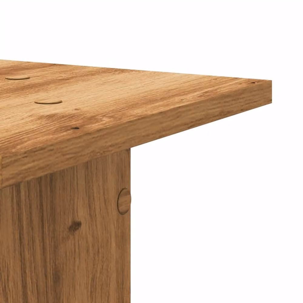 Berkfield Home Set of 2 Artisan Oak Plant Stands, Brown, W/D/H: 30 x 30 x 40 cm – 4