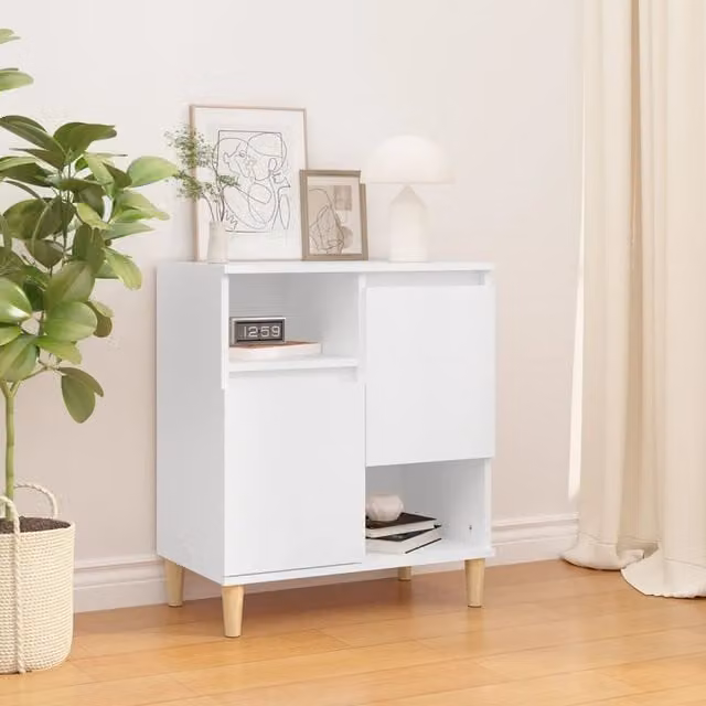 Berkfield Home White Engineered Wood Sideboard W/D/H: 60 x 35 x 70 cm