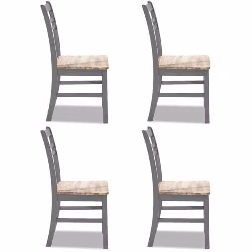 Statement Furniture Florence Country Style Wooden Dining Chairs Set of 4 in Grey – 1