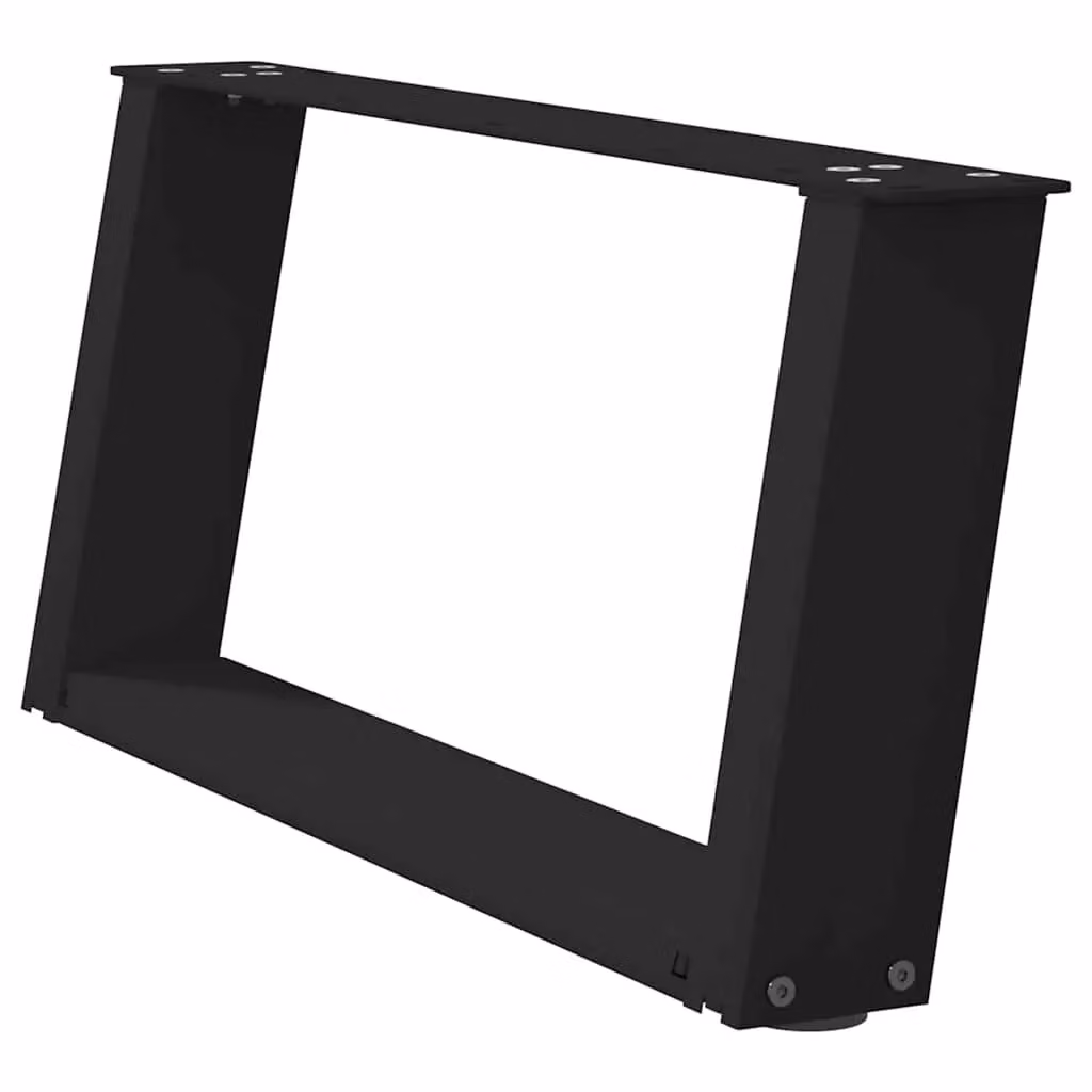 Berkfield Home U-Shaped Coffee Table Legs, 2 Pieces, Black Matt Steel, H: 60 cm, W: 30-31 cm – 3