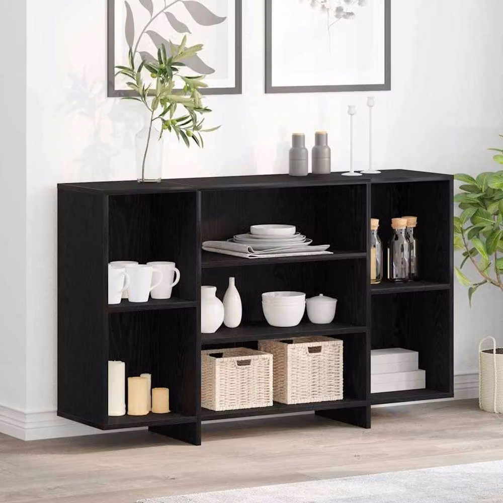 Berkfield Home Modern Sideboard with Shelf in Black Oak, W/D/H: 120 x 30 x 75 cm – 2