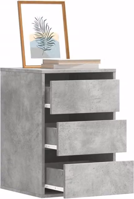 Berkfield Home Corner Chest of Drawers in Concrete Grey, W/D/H: 40 x 41 x 58 cm – 1
