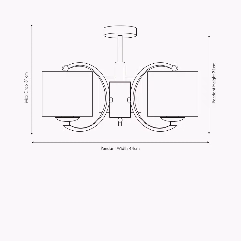 Ruma 3 Arm Multi Flush Modern Metal Ceiling Light in Grey – 3