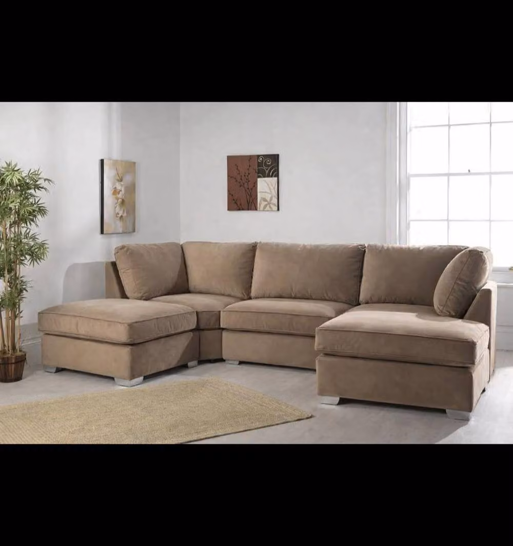 Home & Love Oakland Bishop U Shape Cinema Corner Sofa in Beige Mink – 2