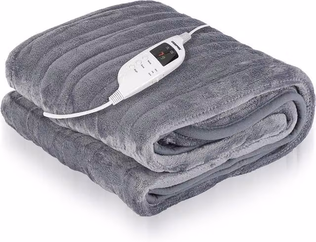 Geepas Electric Heated Throw Blanket in Grey, W/D/H: 130 x 160 cm