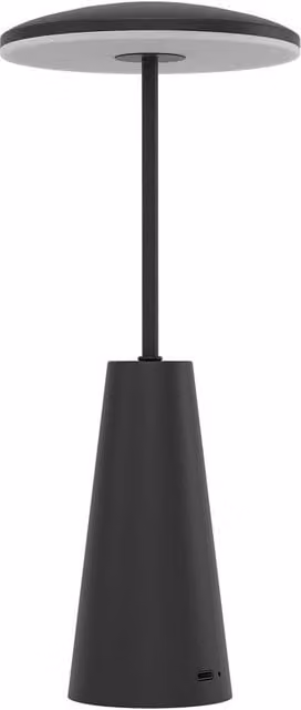 Loops Modern Black LED Rechargeable Table Lamp with Touch Control – 1