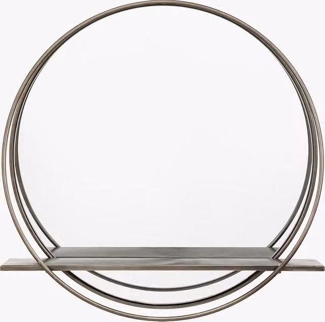 Perch & Parrow Shelfie Large Round Silver Wall Mirror