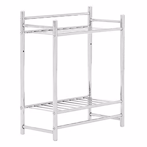 Orsina Dara 2 Tier Wall Mounted Towel Shelves by Premier Housewares in Silver