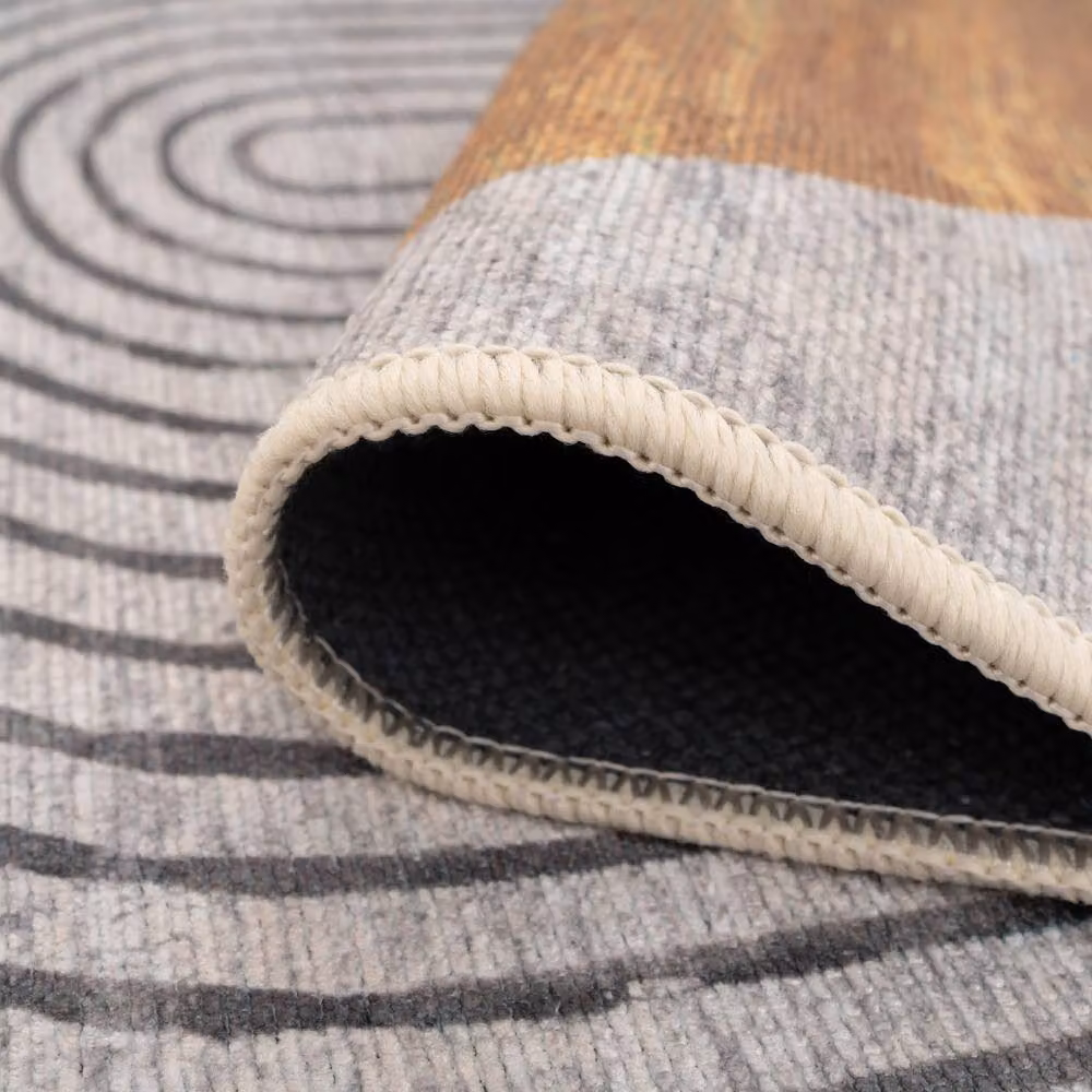 Kukoon Modern Abstract Soft Area Rug in Beige, W: 200 cm, D: 290 cm – 2