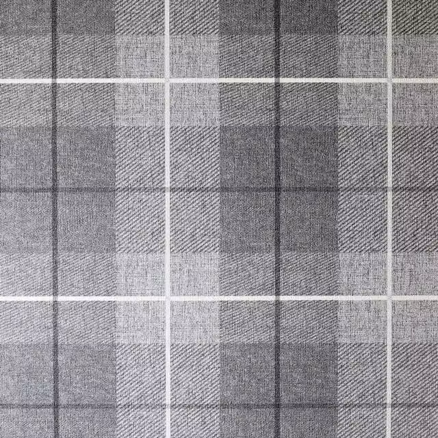 Arthouse Country Tartan Textured Checked Vinyl Wallpaper in Charcoal Grey