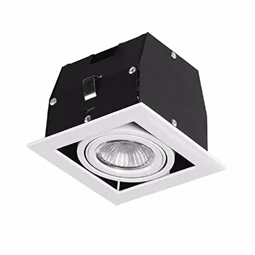 Netlighting Cardan 1 Light Adjustable Square Recessed Downlight in Matt White