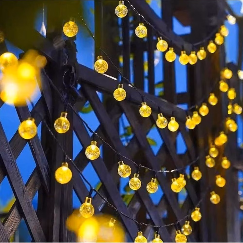 NESTLUNE 130 LED Solar Powered Waterproof Fairy Lights in Black with Warm White Sphere Bullets and Dusk Sensor, 15m – 2