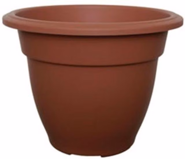 Whitefurze Round Bell Plastic Plant Pot and Flower Planter in Terracotta Colour, Diameter: 45 cm
