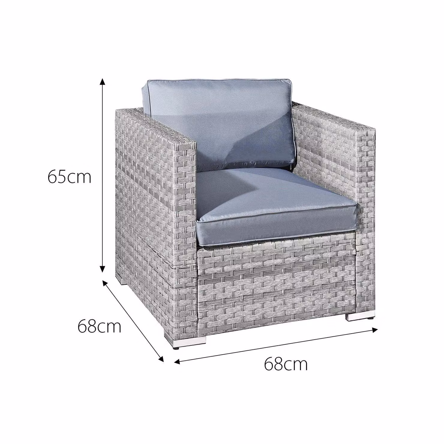 Oseasons Malta 2 Seat Rattan Twin Chair Set in Grey with Cushions – 2