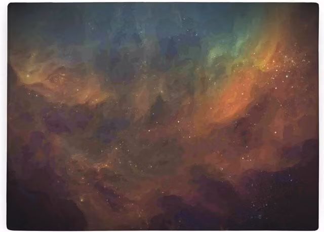 Purely Home Space Galaxy Large Rectangular Glass Worktop Protector in Bronze and Multicolour