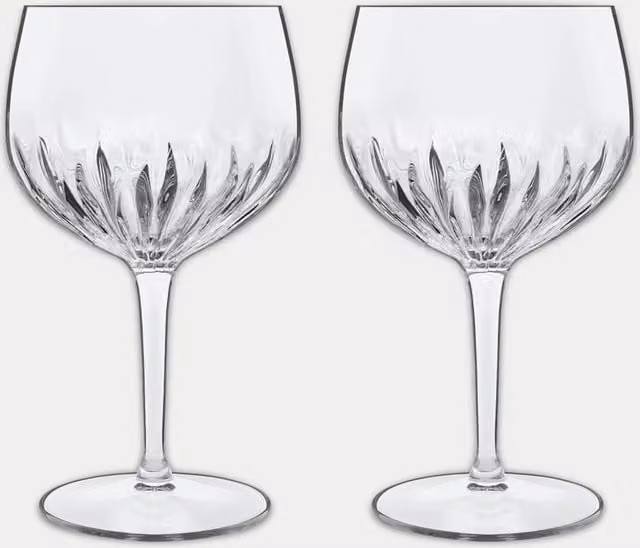 Bormioli Rocco Set of 2 Transparent Geometric American Gin Cocktail Glasses