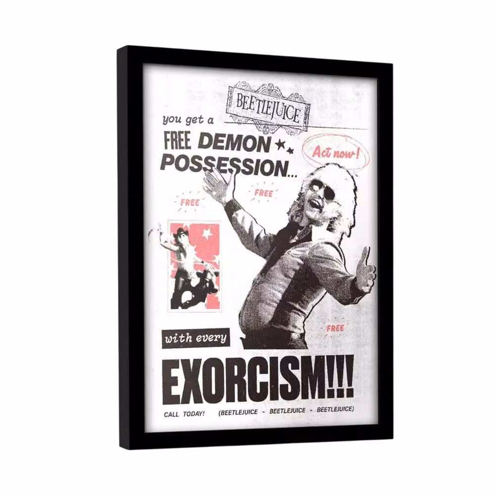 Beetlejuice Exorcism Framed Paper Poster in White – 3