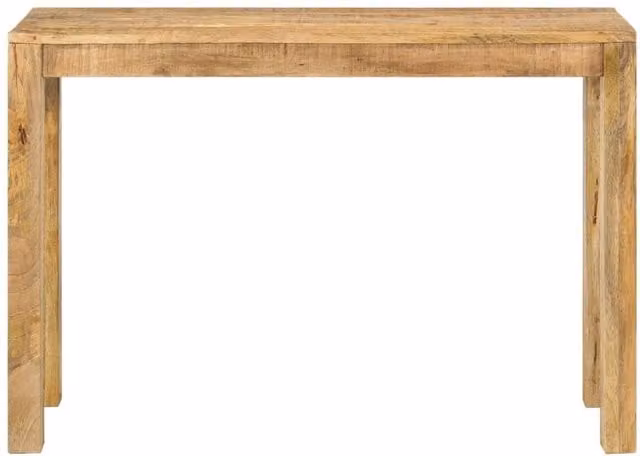 Berkfield Home Rustic Rough Mango Wood Console Table in Brown, W/D/H: 110 x 35 x 76 cm – 1