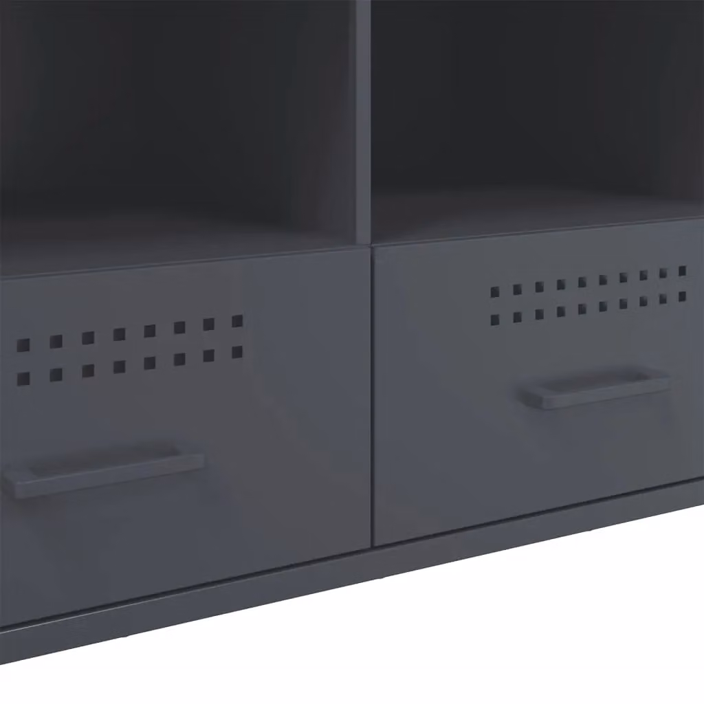 Berkfield Home Industrial TV Cabinet in Anthracite Matt Metal, W/D/H: 100.5 x 39 x 50.5 cm – 5