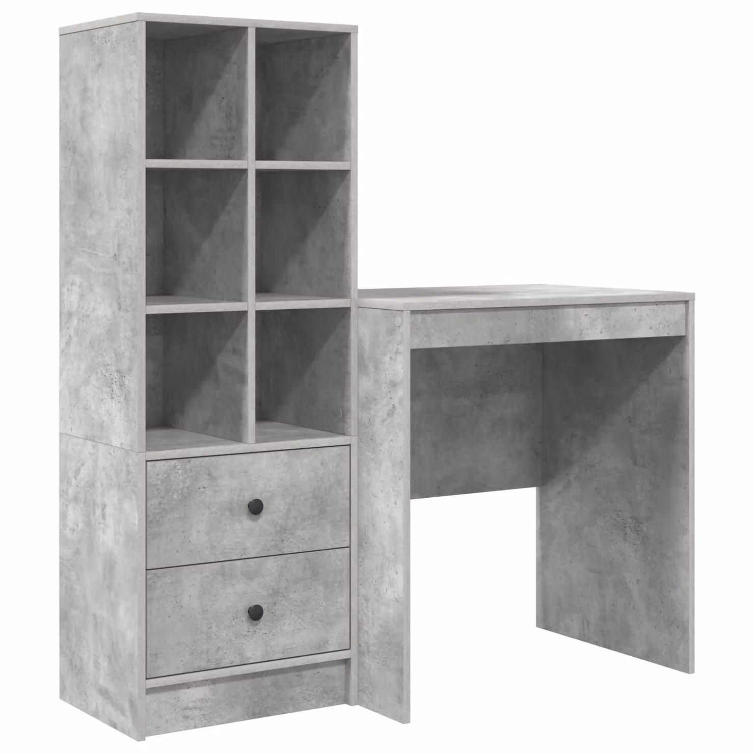 Berkfield Modern Writing Desk with Storage in Concrete Grey and Green – 2