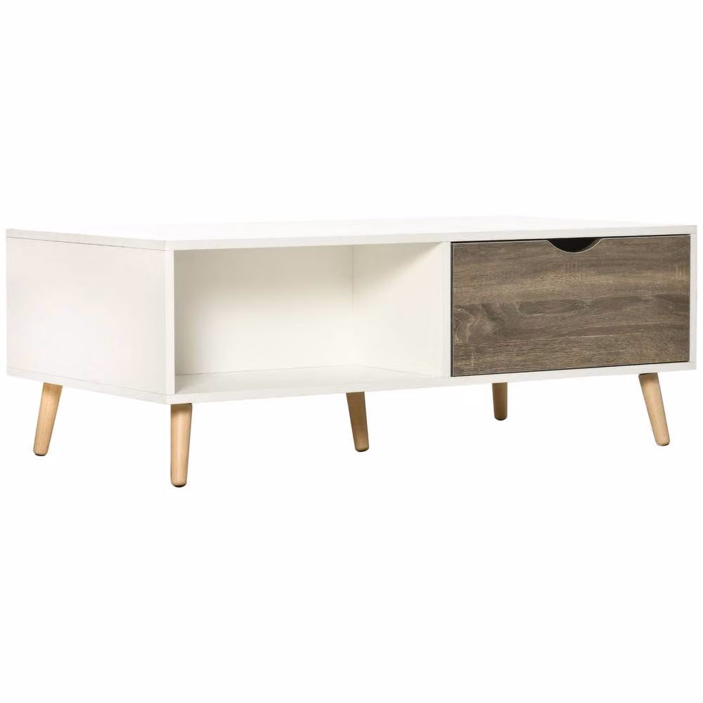Wyld Haus Nanola White and Grey Coffee Table with 2 Drawers, W/D/H: 58.0 x 39.5 x 52.0 cm – 2
