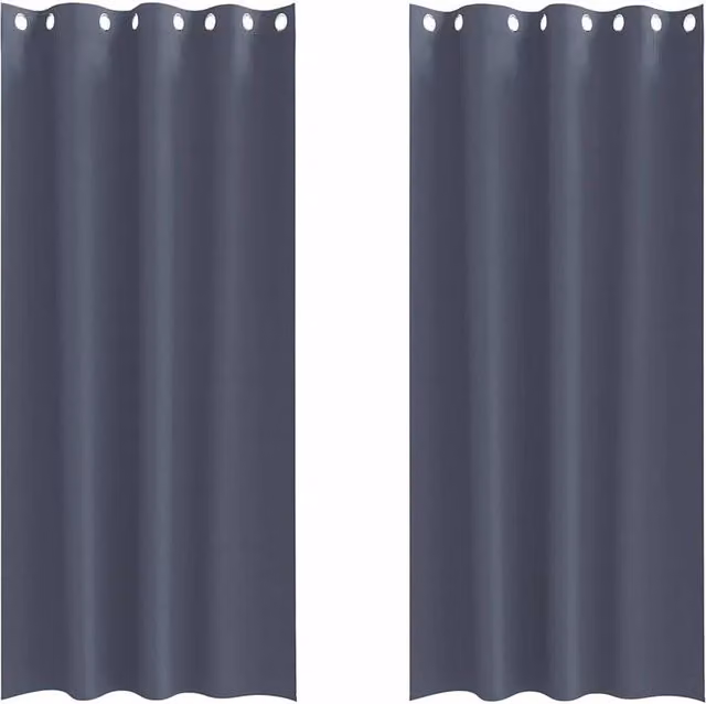 Berkfield Home Blackout Fabric Curtains, 2 Pack, Anthracite Grey, H 245 x W 140 cm – 1