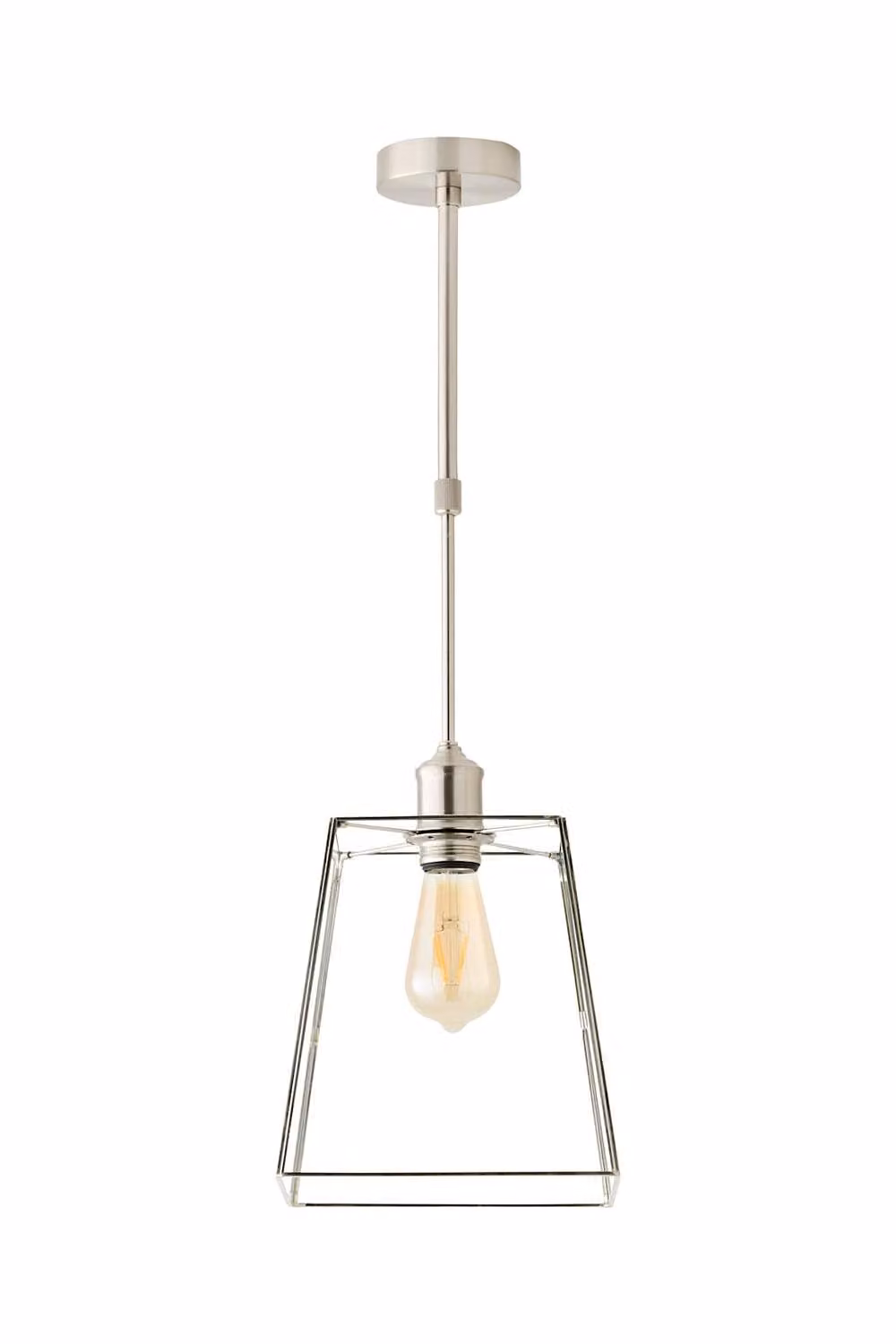 ValueLights Susie Silver Glass Lantern Pendant Ceiling Light with Adjustable Drop – 2