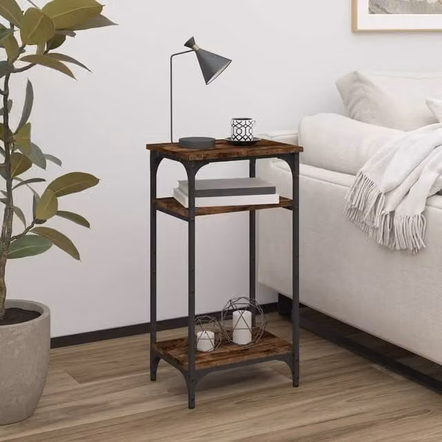 Berkfield Home Smoked Oak Side Table in Brown, W/D/H: 40 x 30 x 75 cm – 1