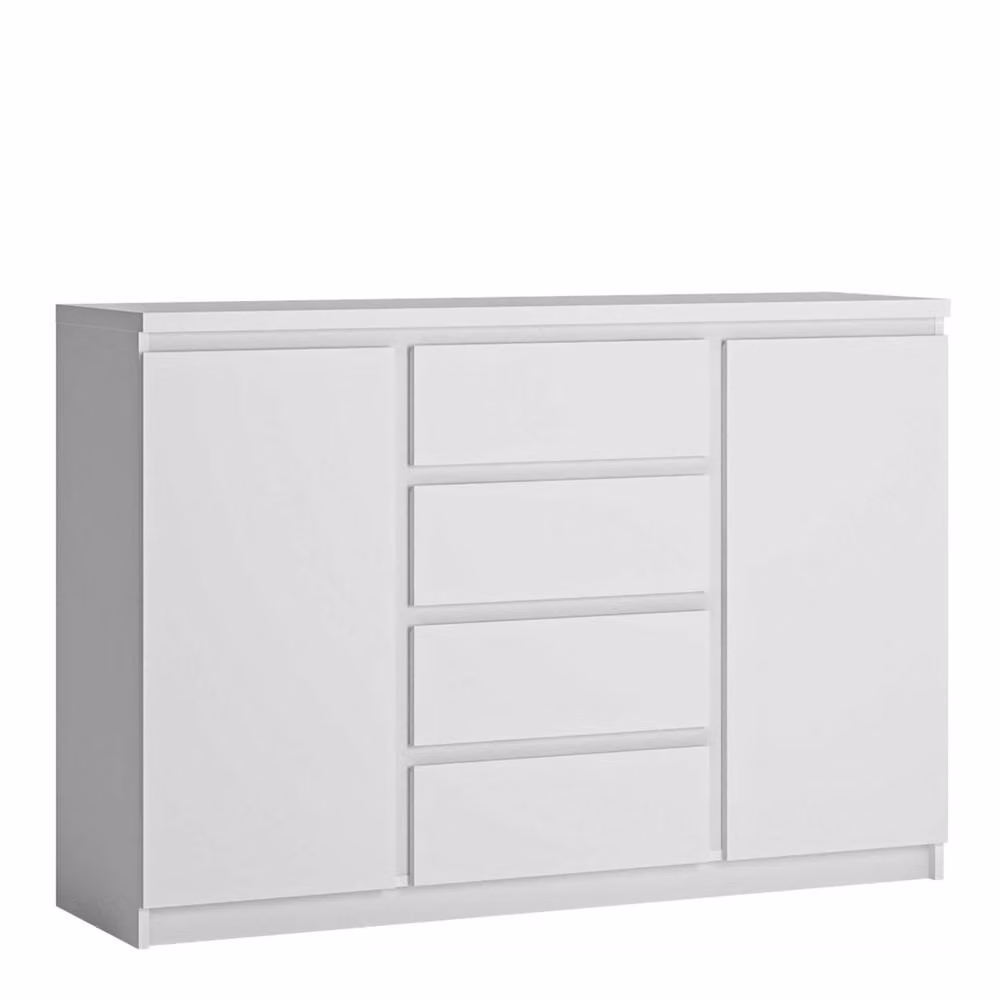 Wyld Haus Hemingway White Wooden Sideboard with 2 Doors and 4 Drawers – 2